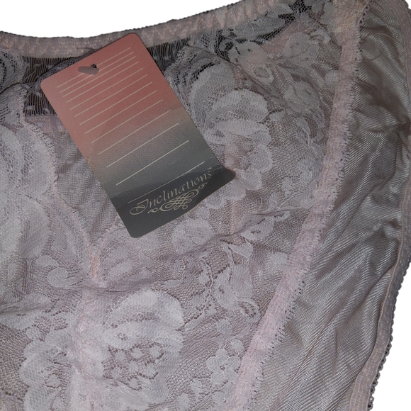 NWTS deadstock inclinations nylon sissy panties with lacy front size XL … - Picture 3 of 13